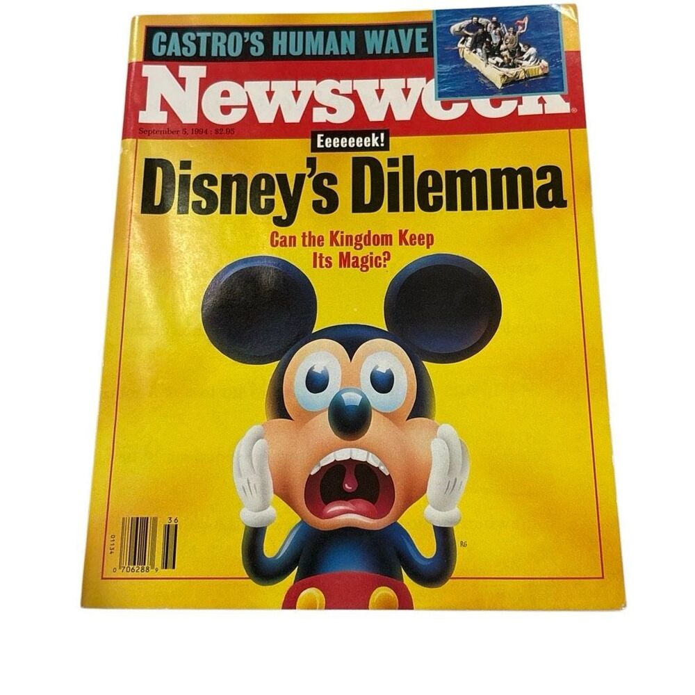 Newsweek Magazine Disney‎ Dilemma Sept1994 Mickey Mouse Cover Castro Cowboys